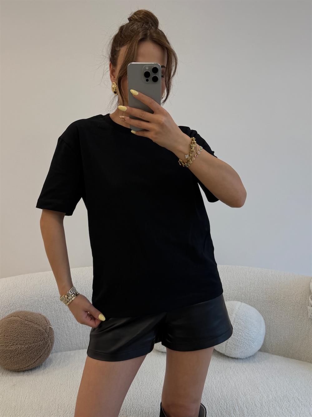 %100 KOTON TSHIRT SİYAH