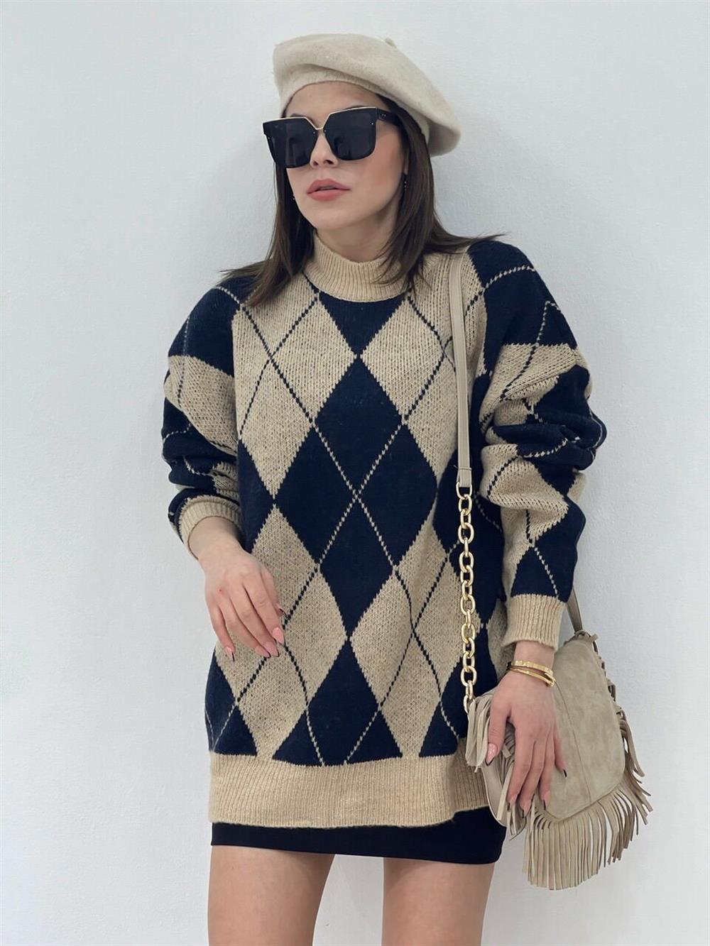 Baklava Desen Camel Kazak