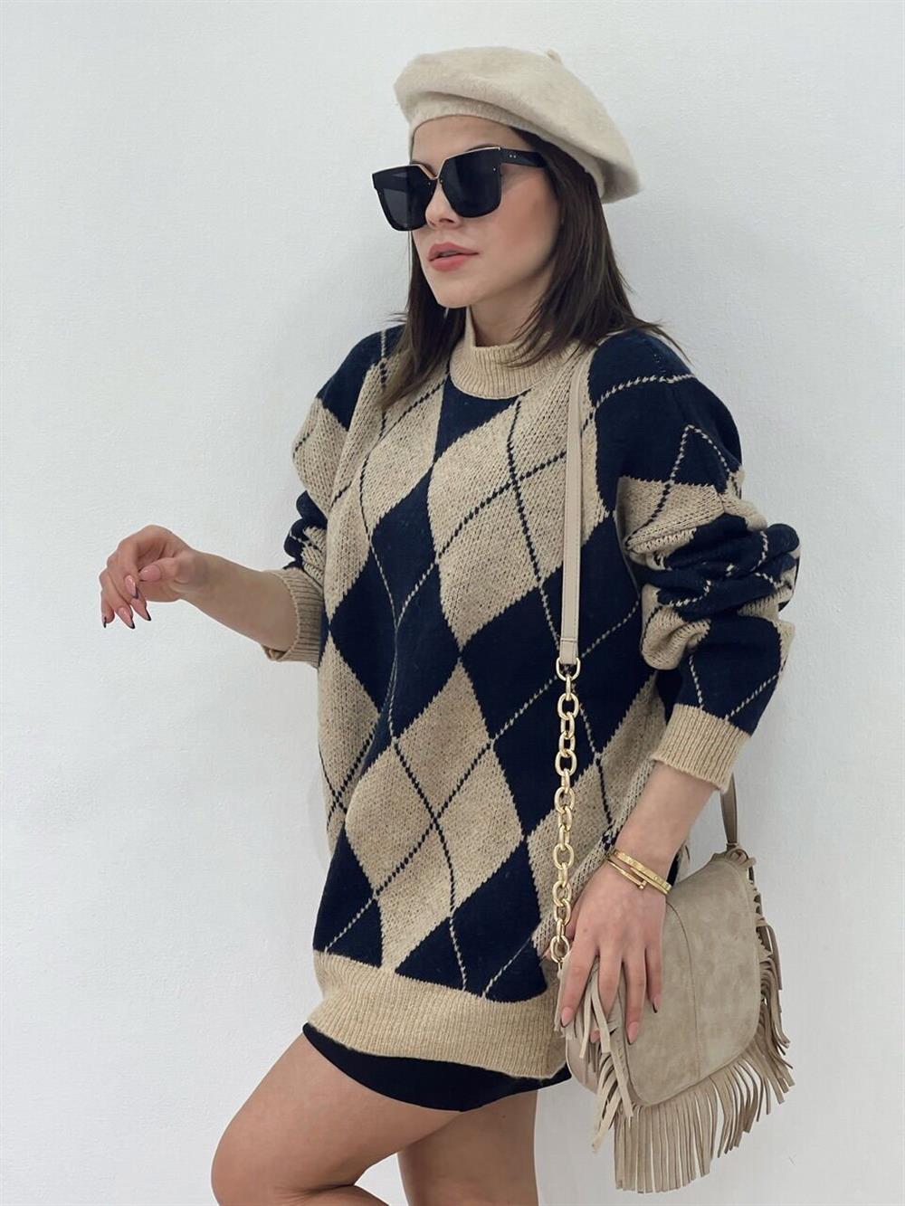 Baklava Desen Camel Kazak