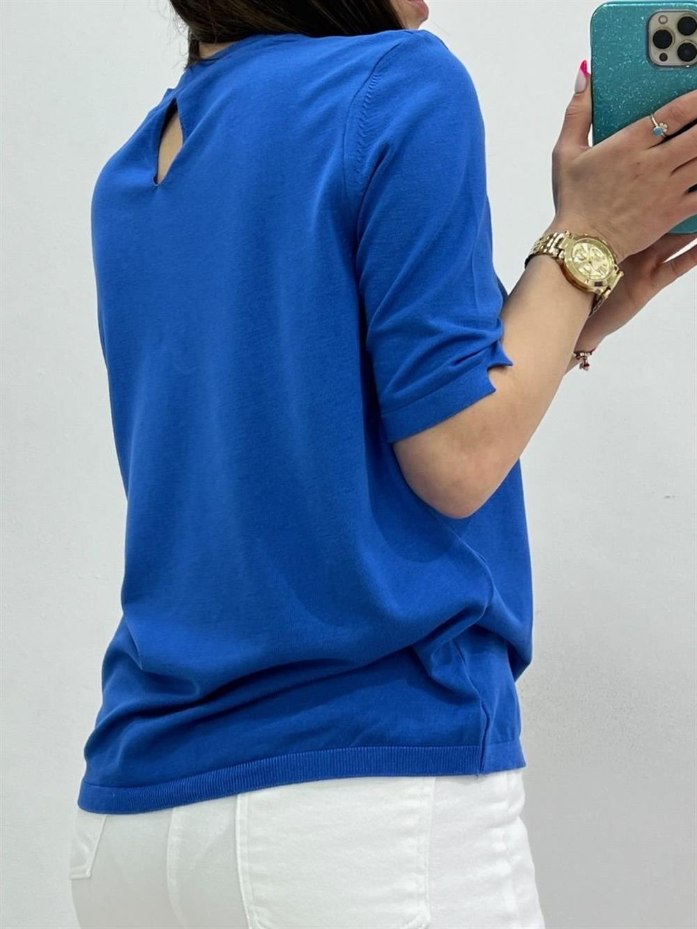 Bi̇si̇klet Yaka Tri̇ko Mavi̇