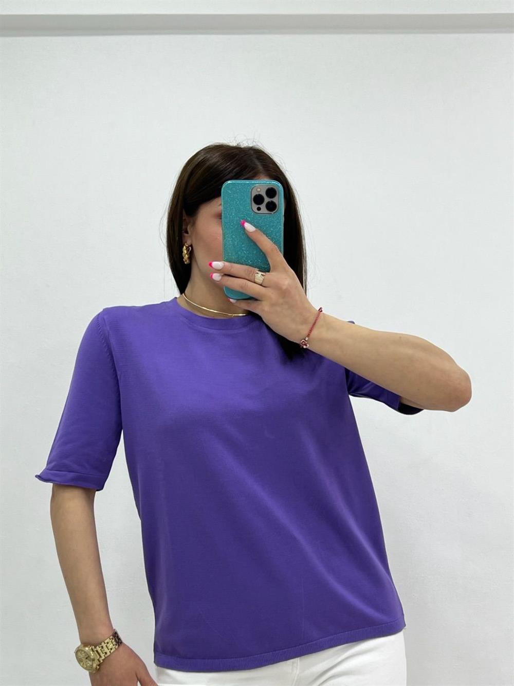 Bi̇si̇klet Yaka Tri̇ko Mor