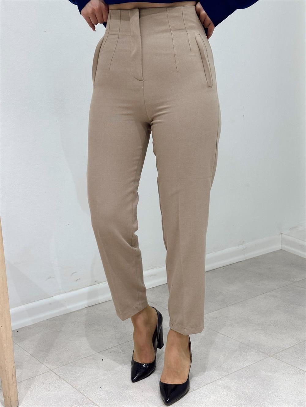 Pensli̇ Kumaş Pantolon Camel