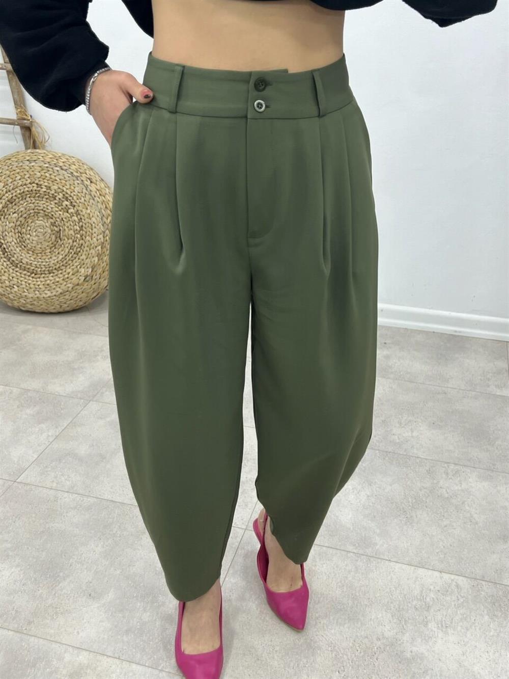 Haki̇ Yeşi̇l Havuç Pantolon