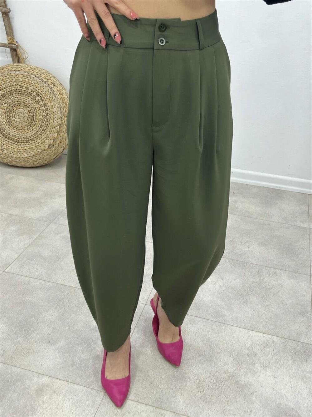Haki̇ Yeşi̇l Havuç Pantolon