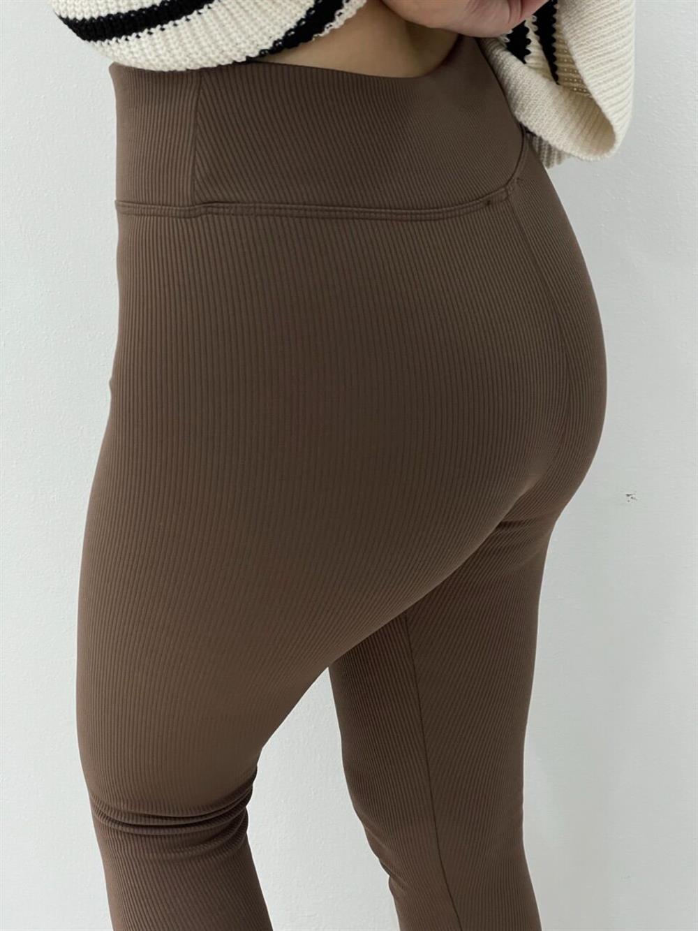 Kahve Şardonlu Fi̇ti̇lli̇ Tayt
