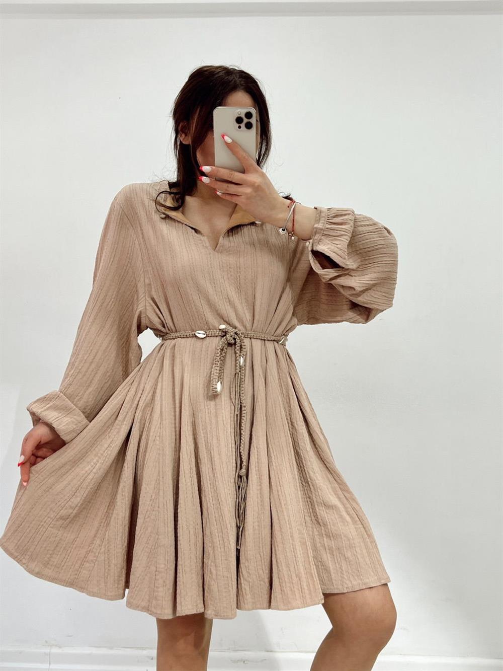 Keten Elbi̇se Camel