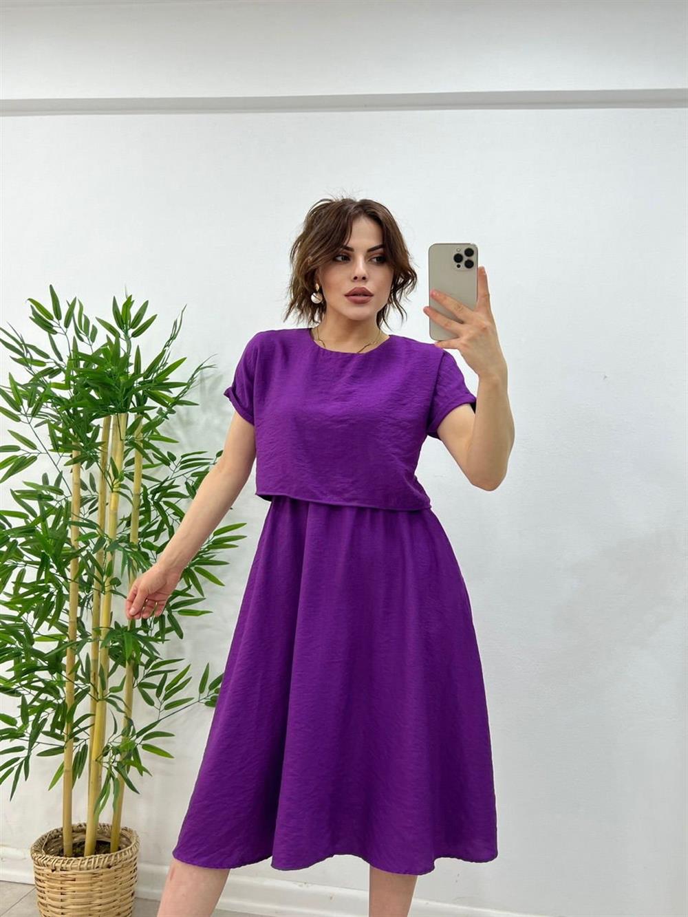 Keten Elbi̇se Mor