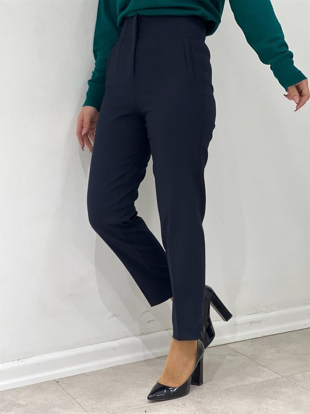 Pensli̇ Kumaş Pantolon Laci̇vert