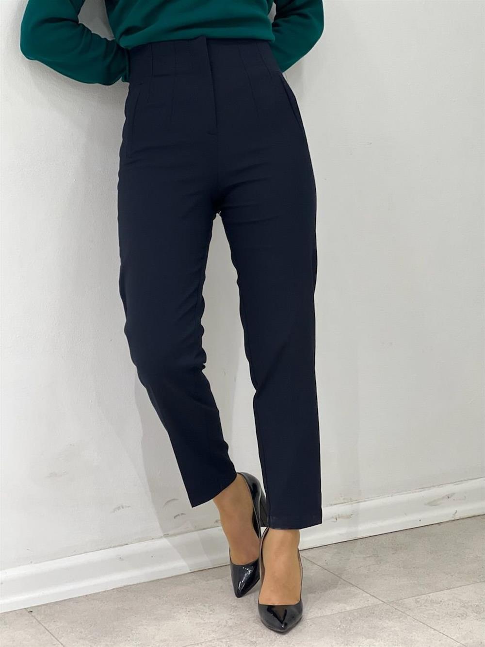 Pensli̇ Kumaş Pantolon Laci̇vert