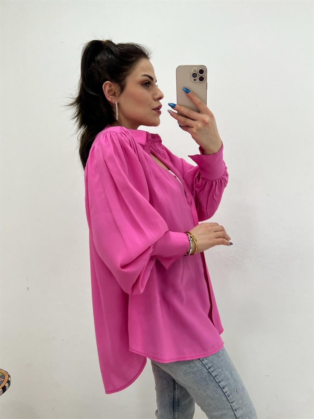 Pembe Balon Kol Gömlek