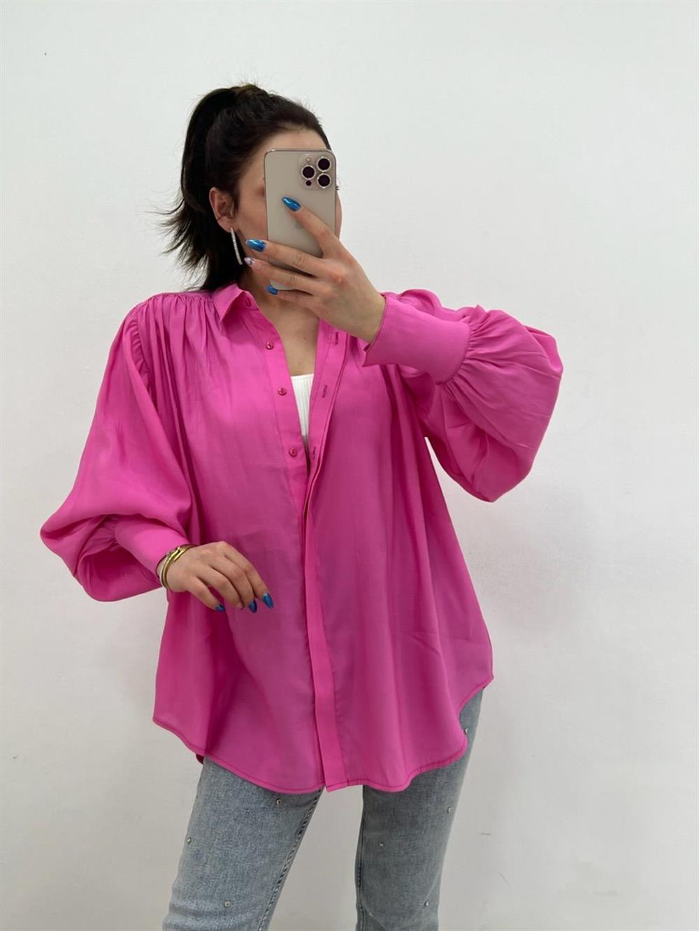 Pembe Balon Kol Gömlek
