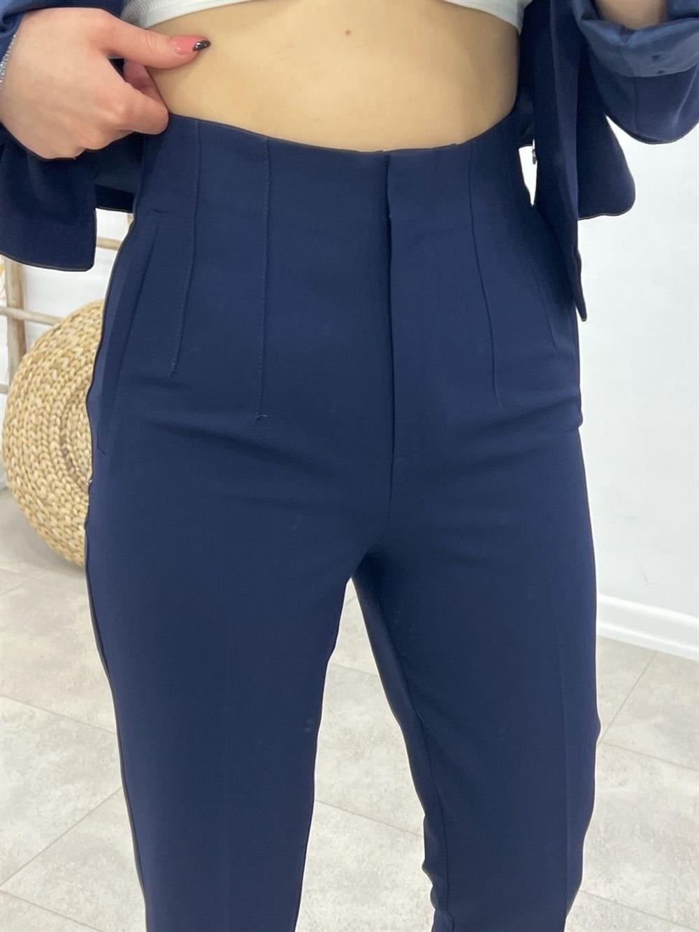 Pensli̇ Kumaş Pantolon Laci̇vert