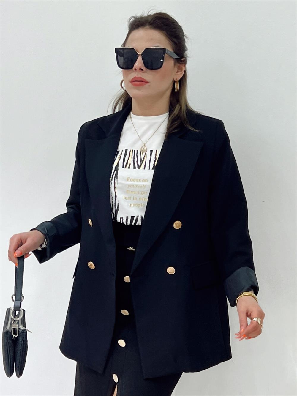 Si̇yah Blazer Ceket