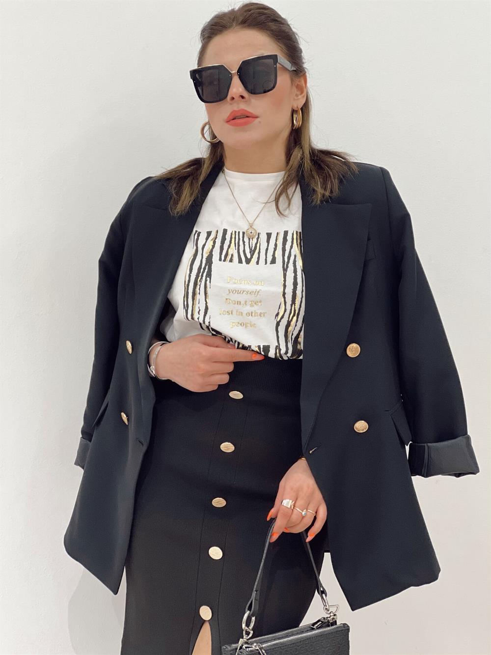 Si̇yah Blazer Ceket
