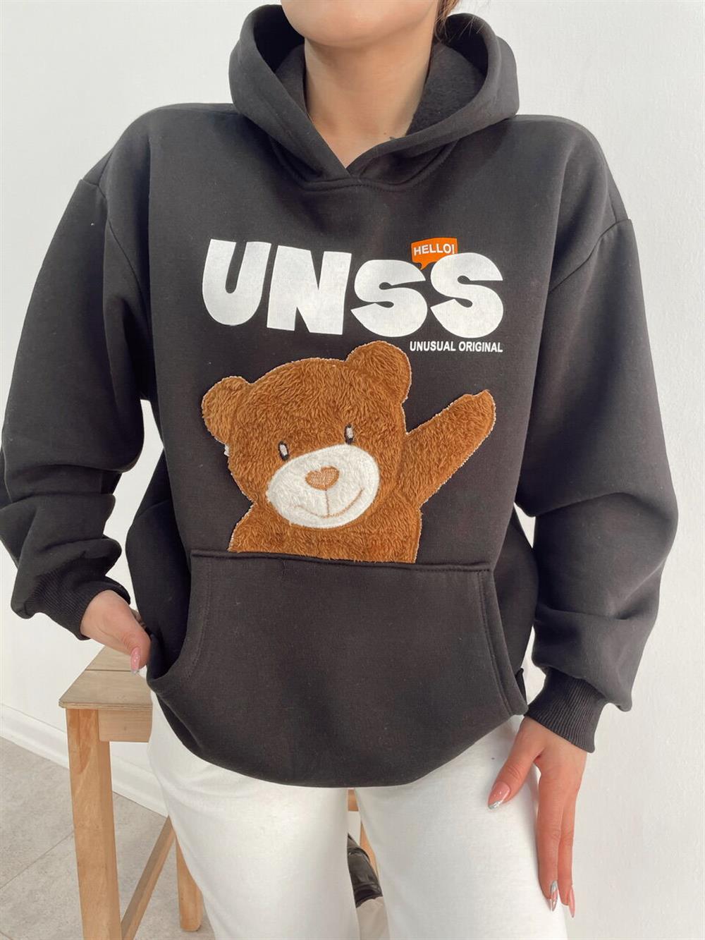 Si̇yah Kapşonlu Sweat
