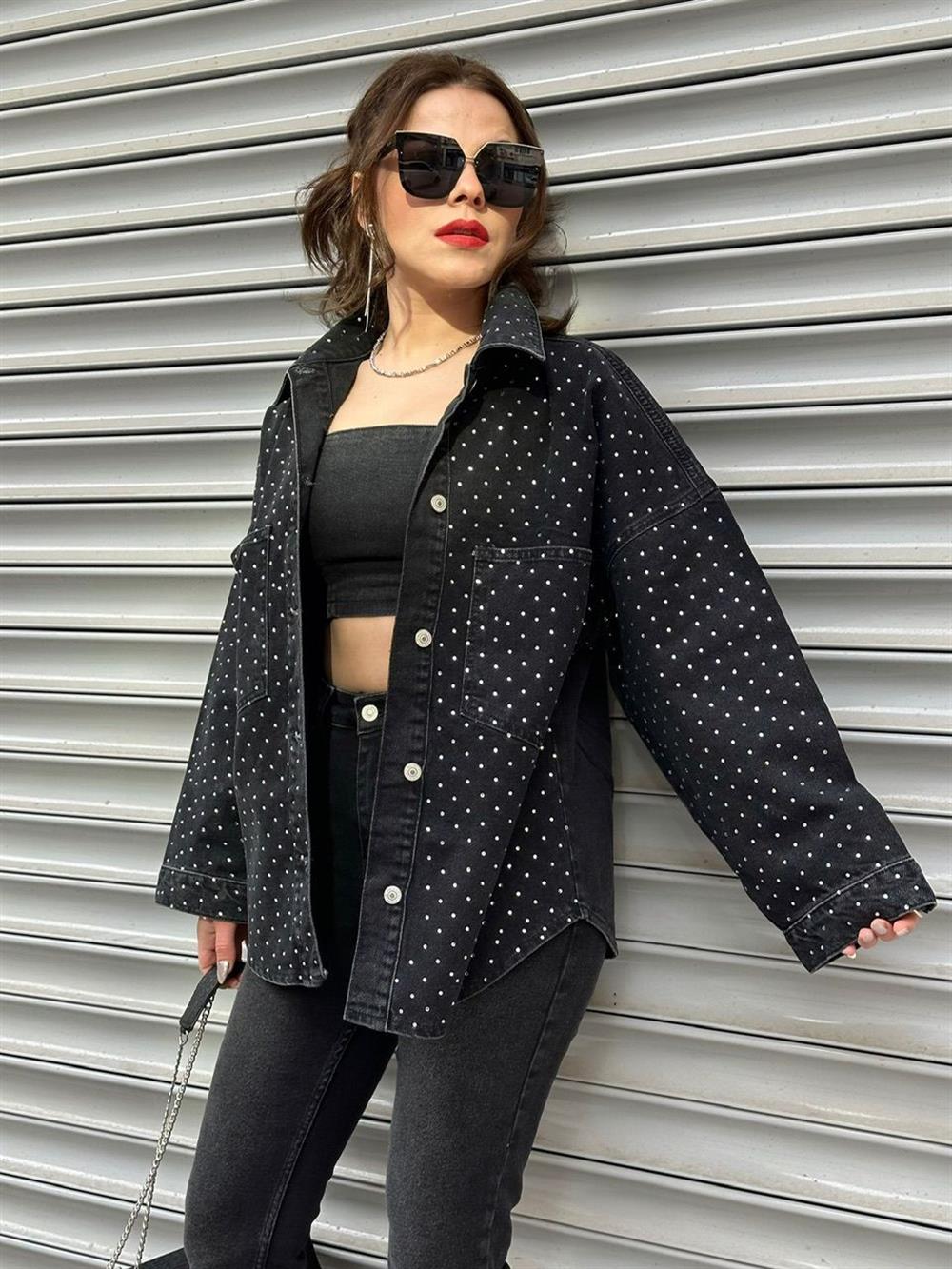 Taşli Kot Ceket