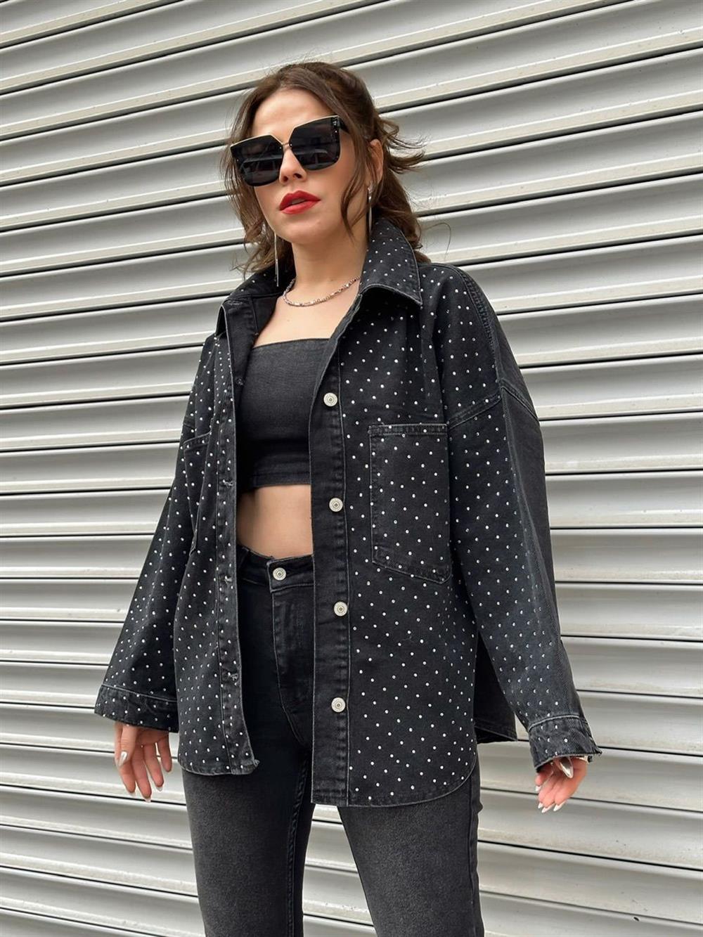 Taşli Kot Ceket