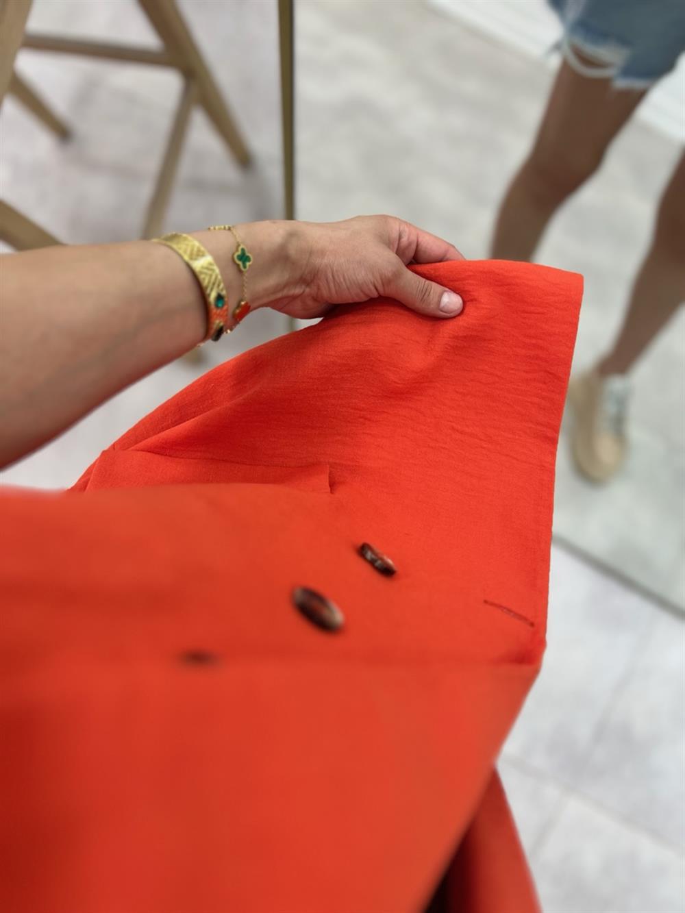 Astarli Blazer Yelek - Turuncu