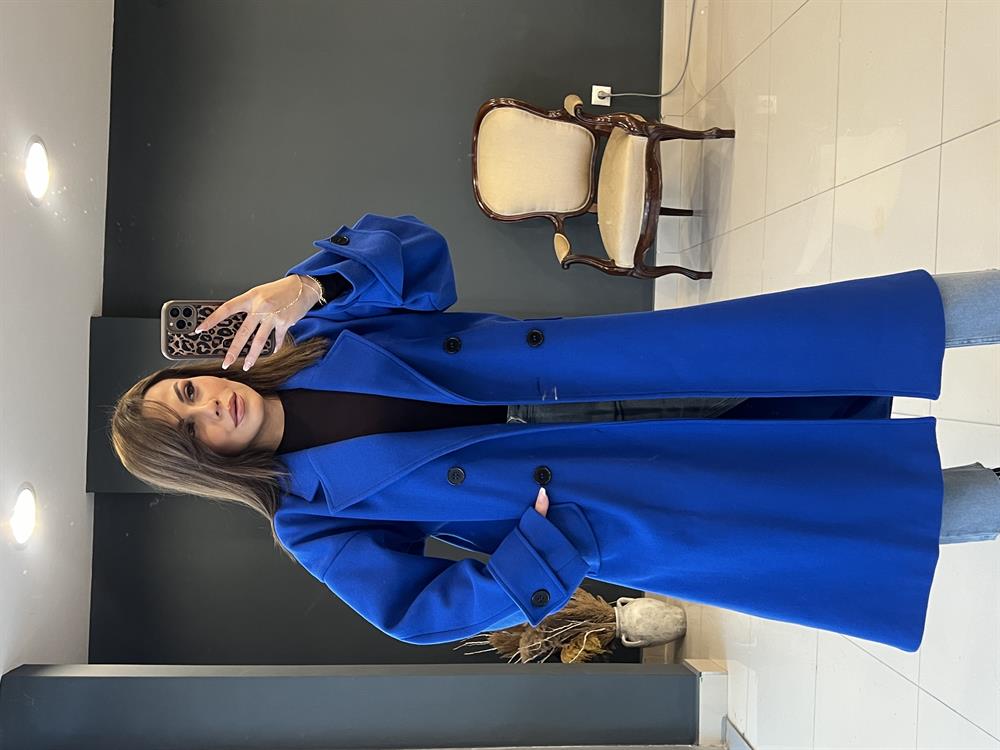 Astarli Kaşmi̇r Kaban Saks Mavi̇