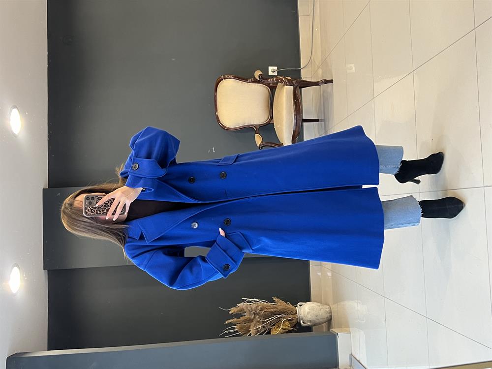 Astarli Kaşmi̇r Kaban Saks Mavi̇