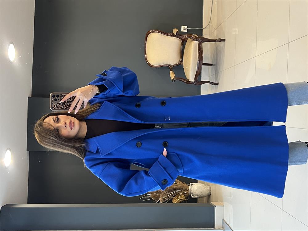 Astarli Kaşmi̇r Kaban Saks Mavi̇