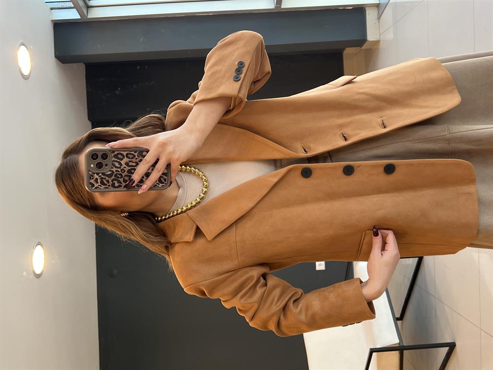 Astarli Süet Blazer Ceket Tarçin