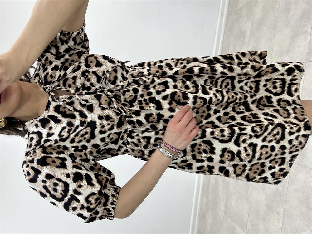 Bağlamali Leopar Elbi̇se
