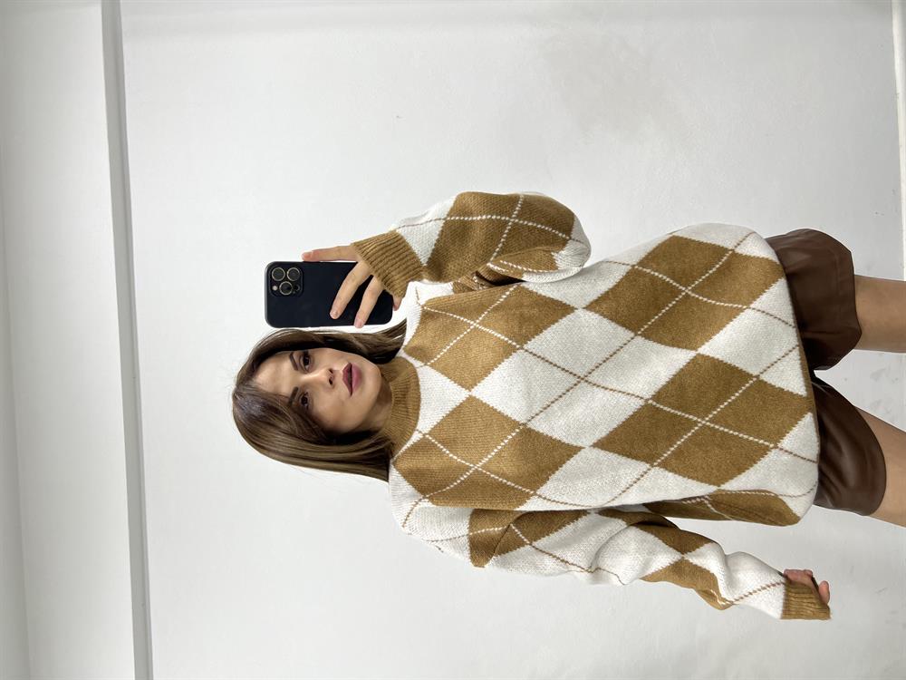 Baklava Desen Camel Kazak