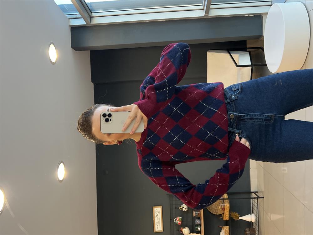 Baklava Desen Kazak Bordo