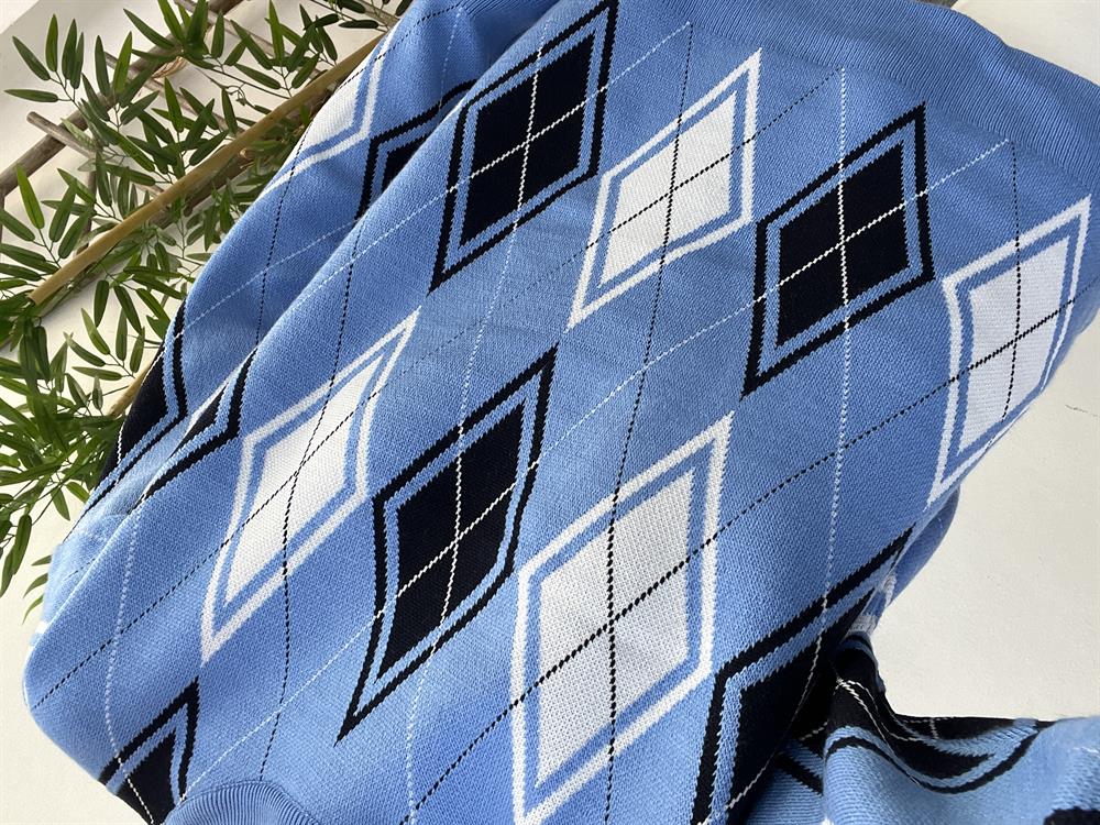 Baklava Desen Kazak Mavi̇