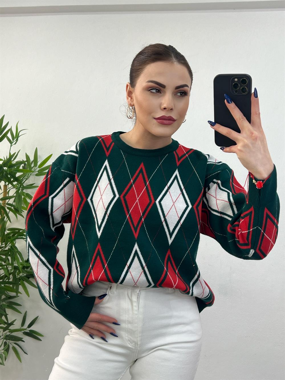 Baklava Desen Kazak Yeşi̇l