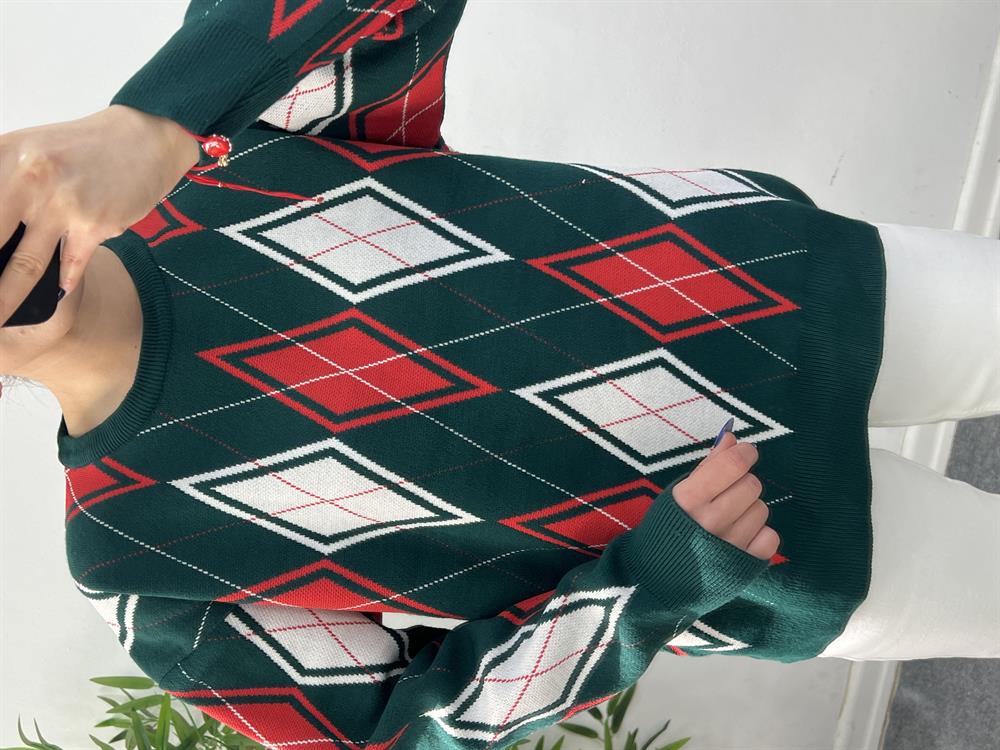 Baklava Desen Kazak Yeşi̇l