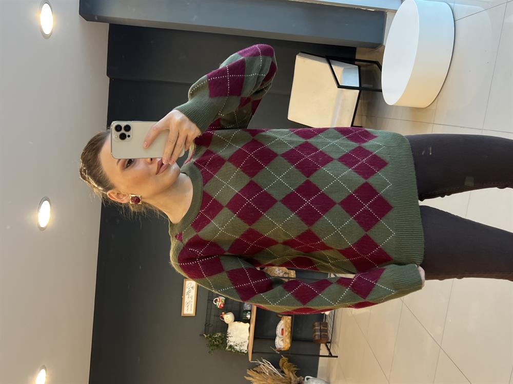 Baklava Desen Kazak Yeşi̇l