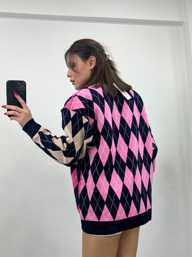 Baklava Desenli̇ Renkli̇ Hirka Laci̇vert