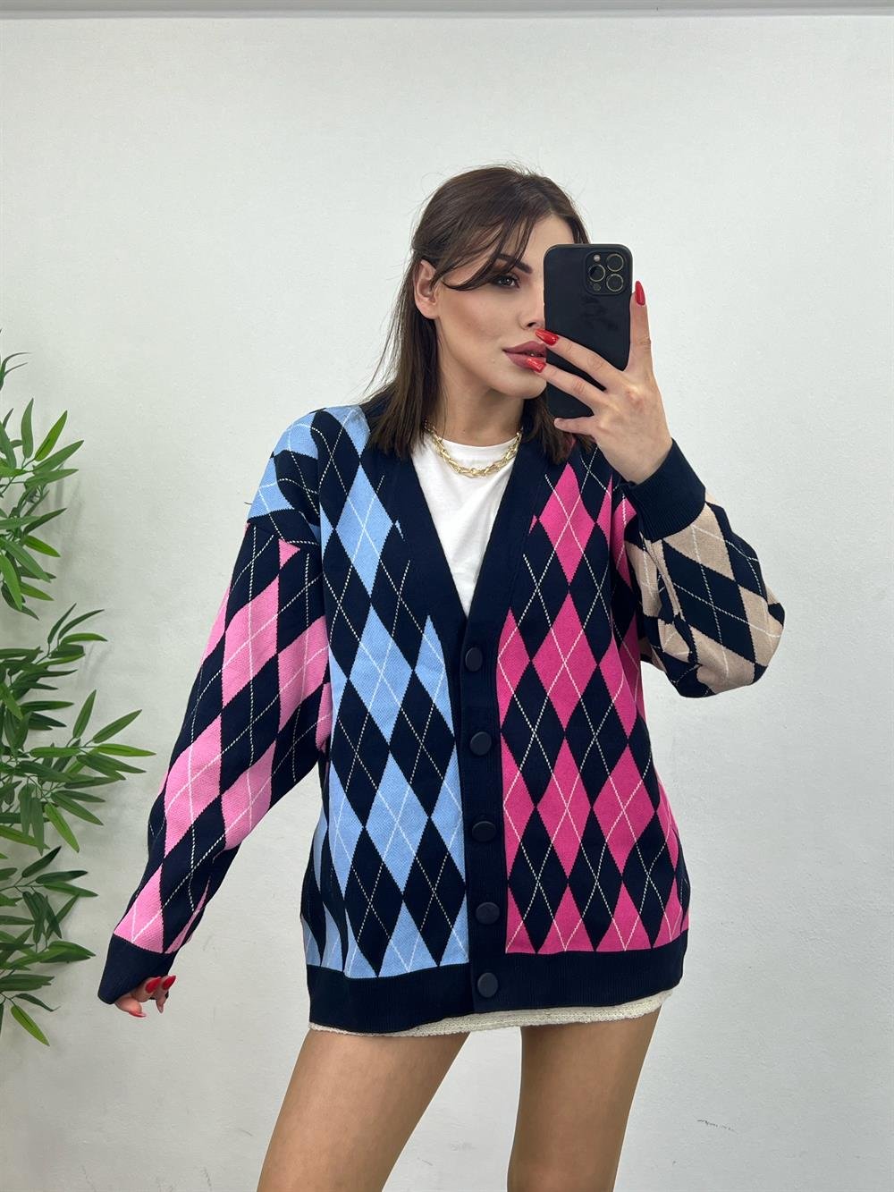 Baklava Desenli̇ Renkli̇ Hirka Laci̇vert