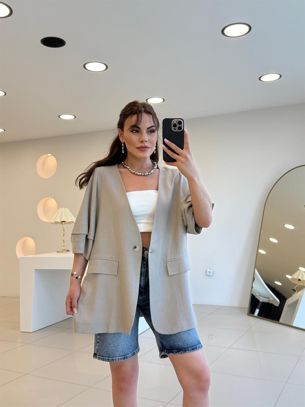 BALON KOL MEVSİMLİK CEKET KAHVE