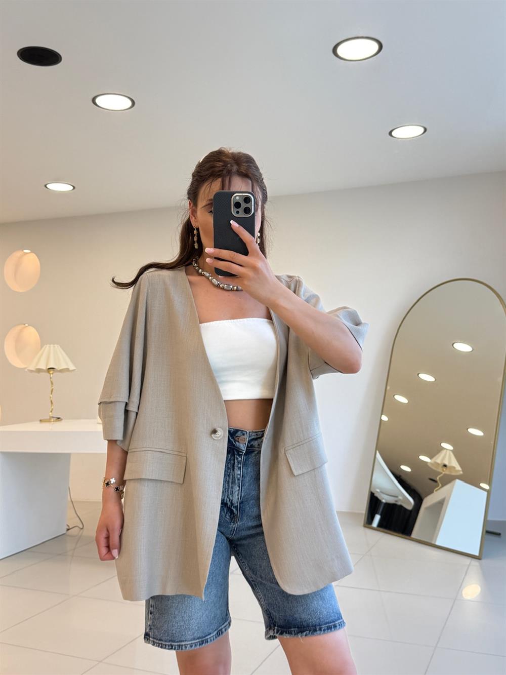 BALON KOL MEVSİMLİK CEKET KAHVE