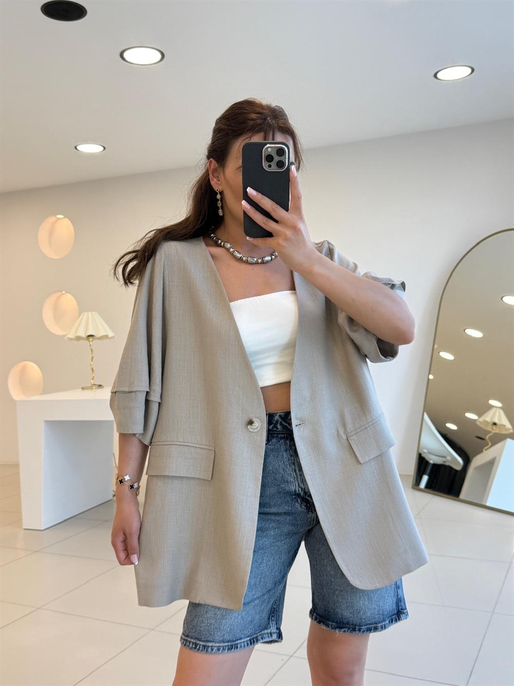 BALON KOL MEVSİMLİK CEKET KAHVE