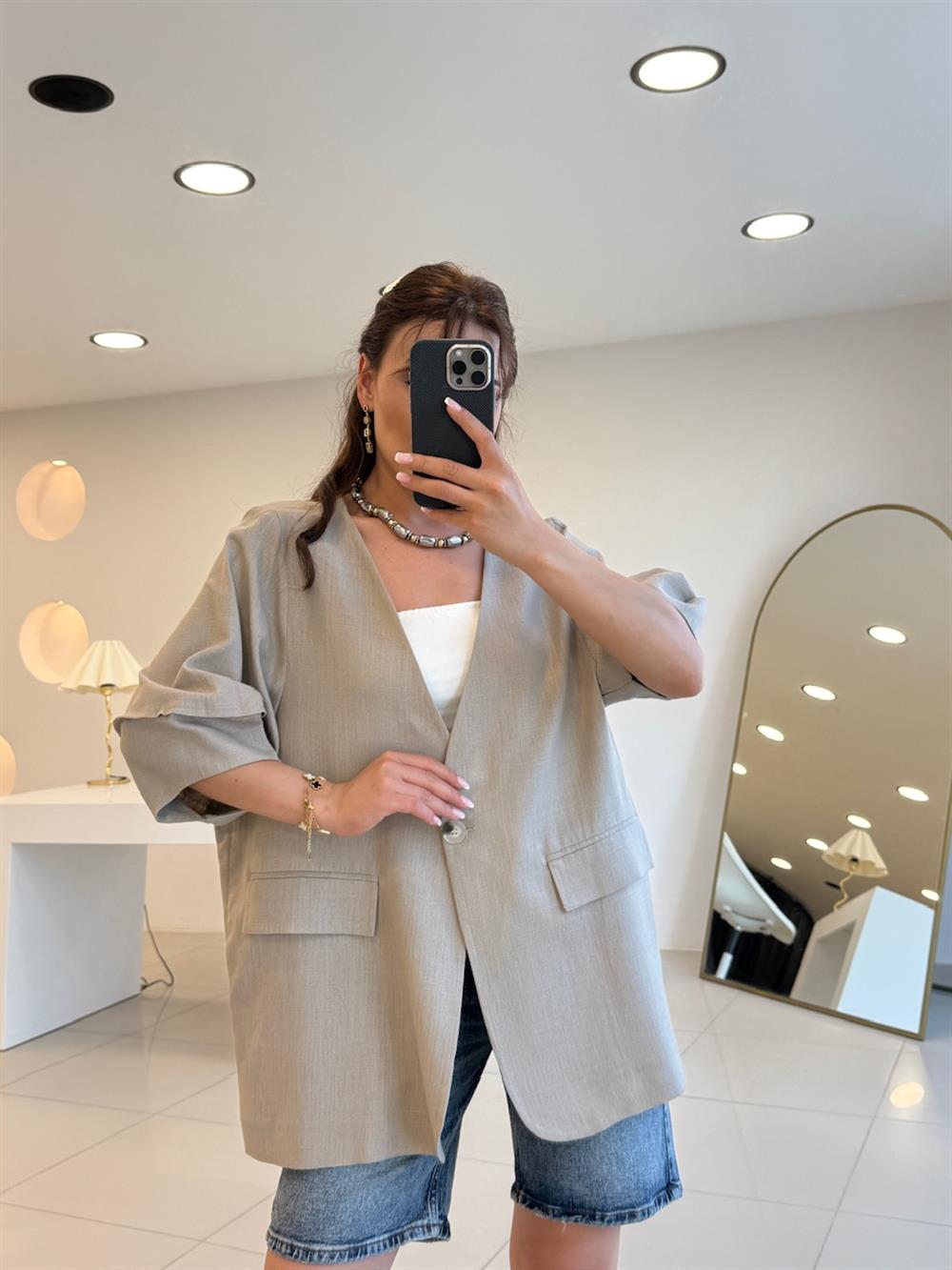 BALON KOL MEVSİMLİK CEKET KAHVE