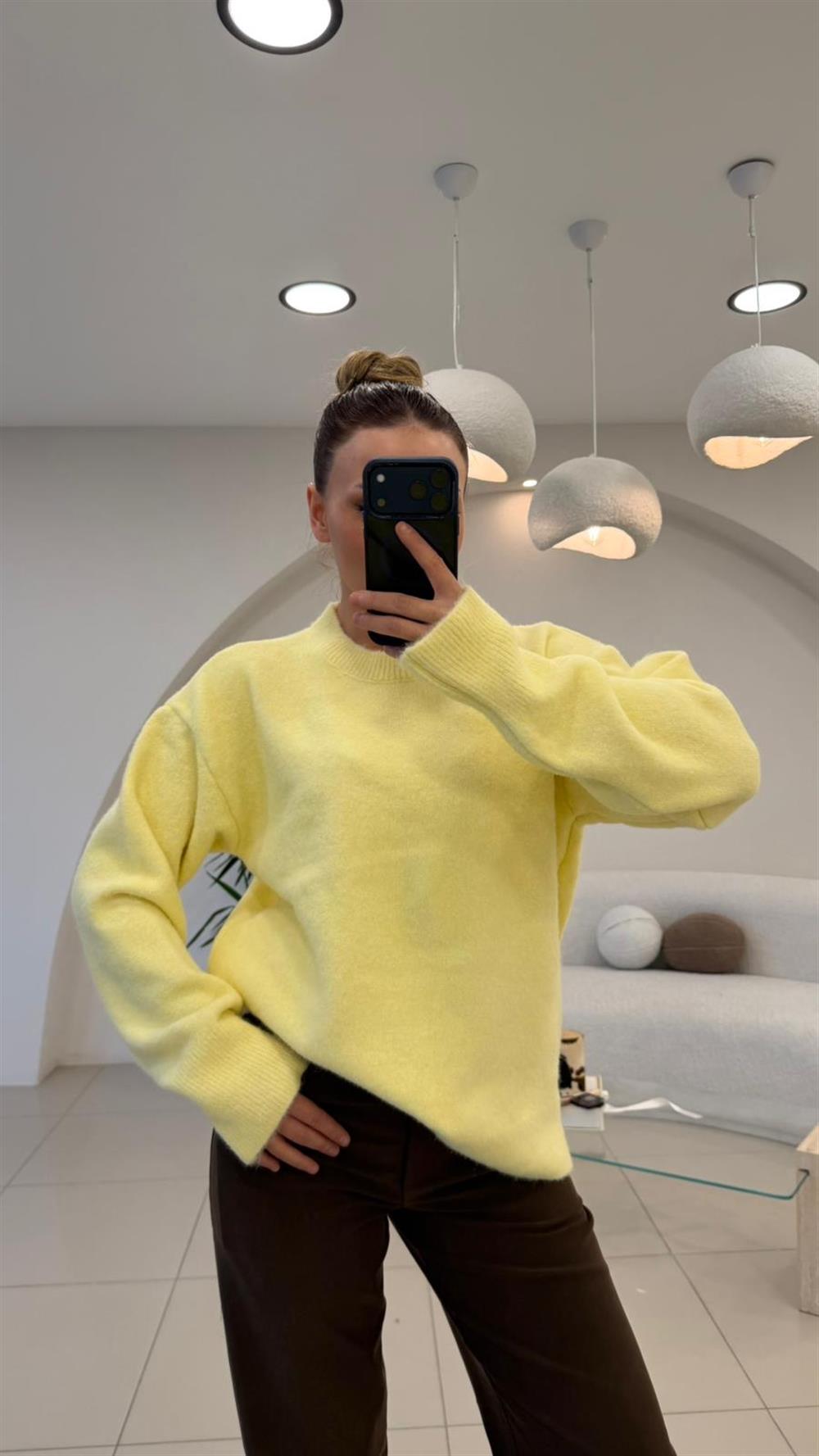 BASİC YUMOŞ KAZAK SARI