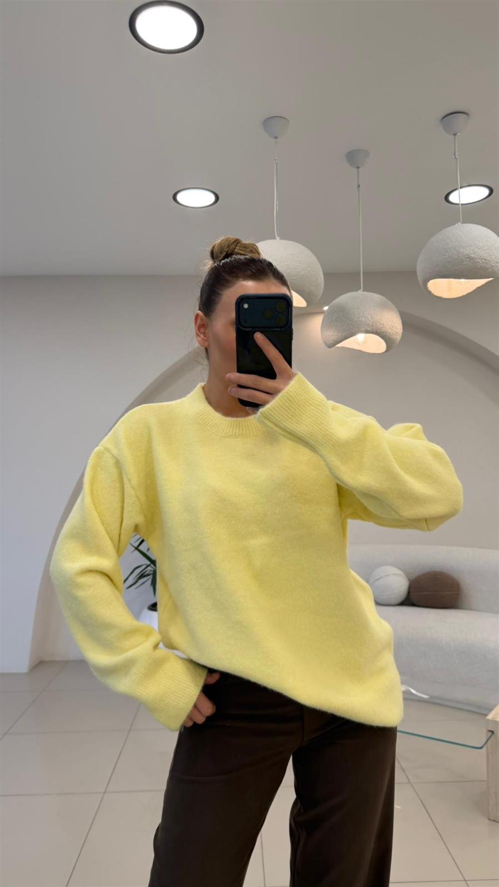 BASİC YUMOŞ KAZAK SARI