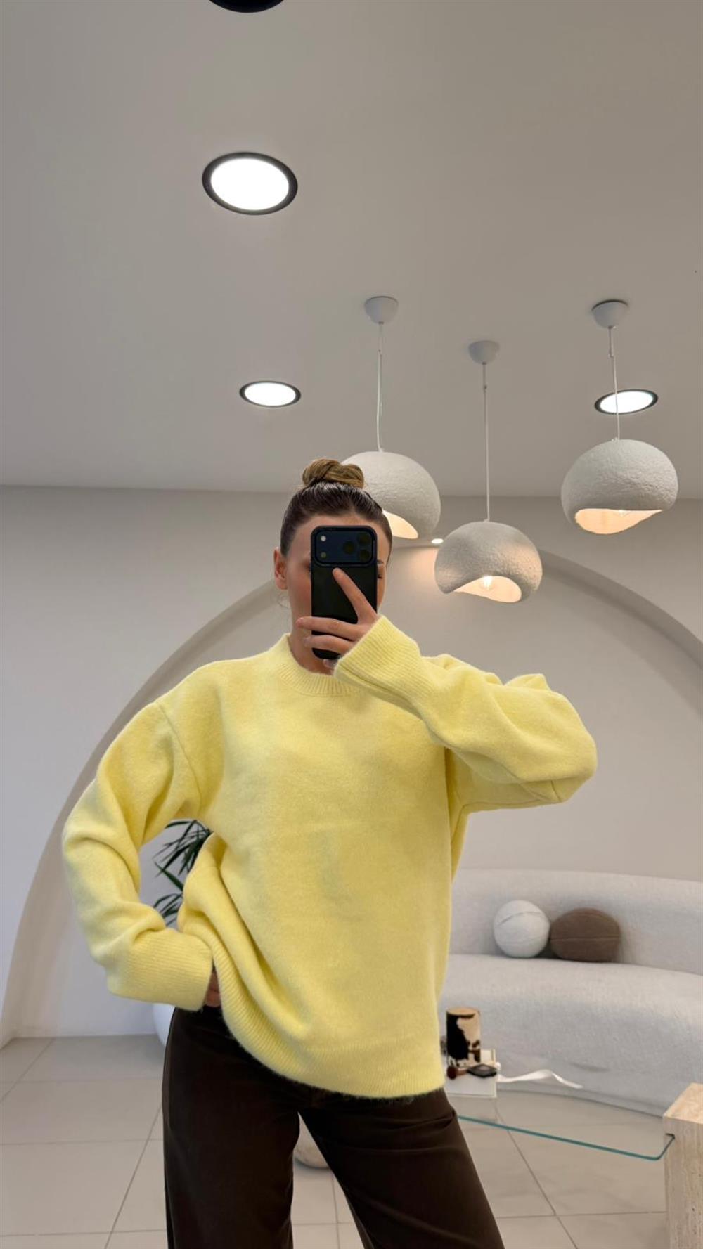 BASİC YUMOŞ KAZAK SARI