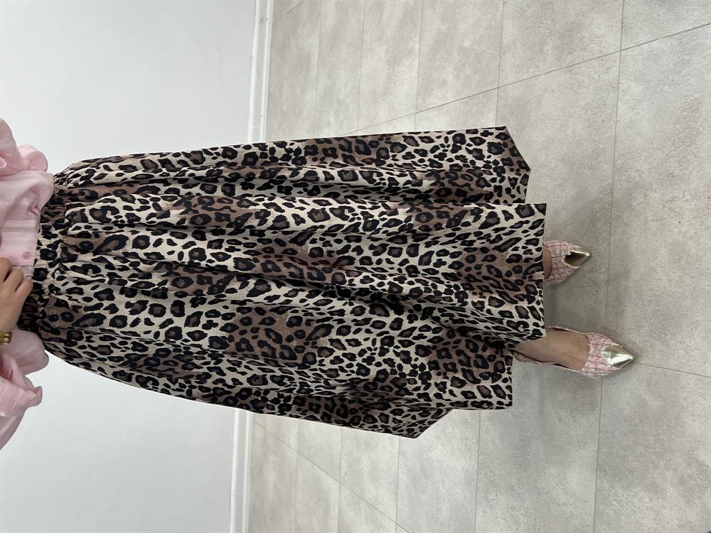 Beli̇ Lasti̇kli̇ Astarli Leopar Etek