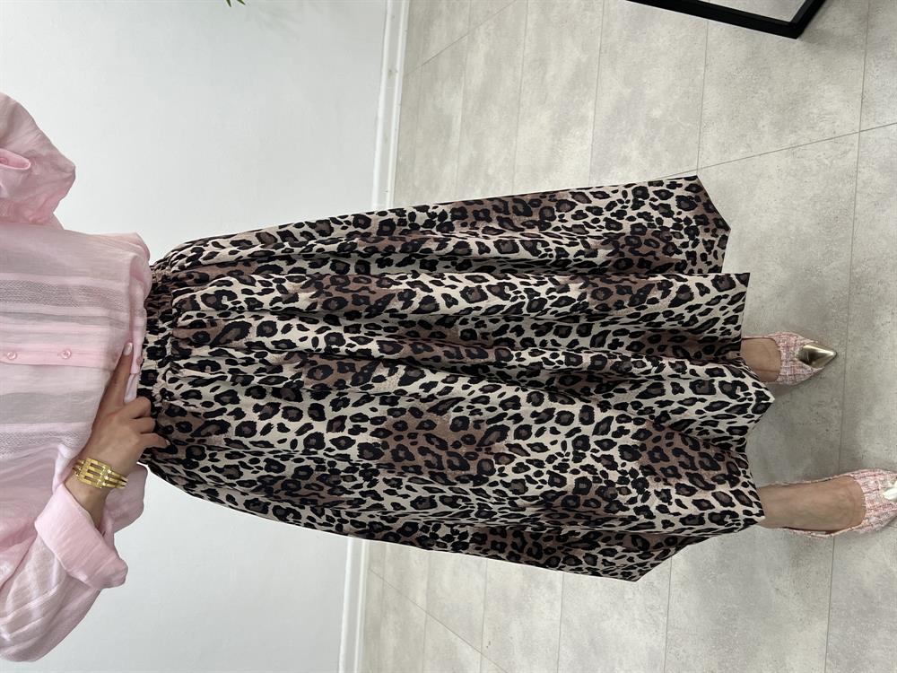 Beli̇ Lasti̇kli̇ Astarli Leopar Etek