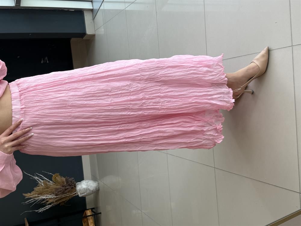 Beli̇ Lasti̇kli̇ Etek Pembe