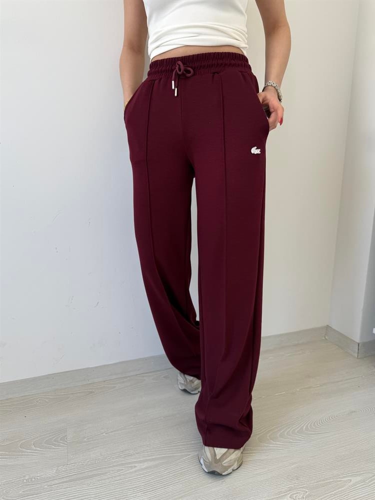 Beli̇ Lasti̇kli̇ Eşofman Alti Bordo
