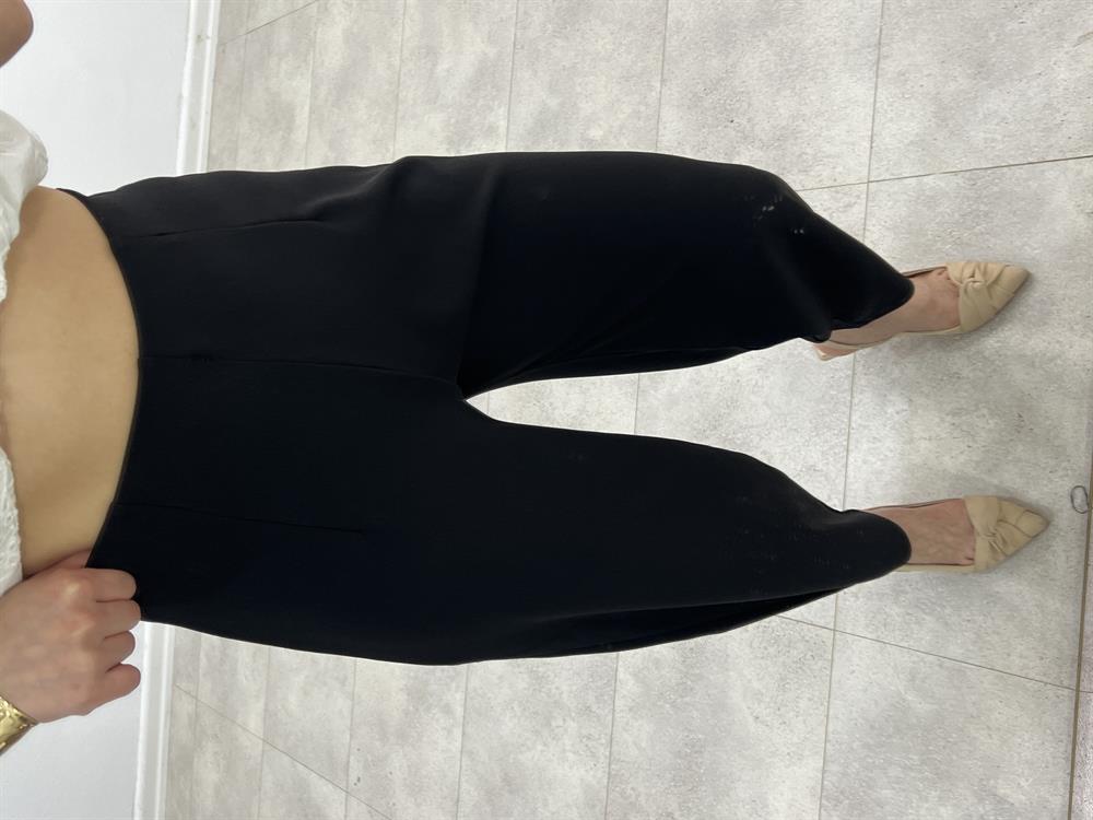 Beli̇ Lasti̇kli̇ Relax Şalvar Pantolon Si̇yah