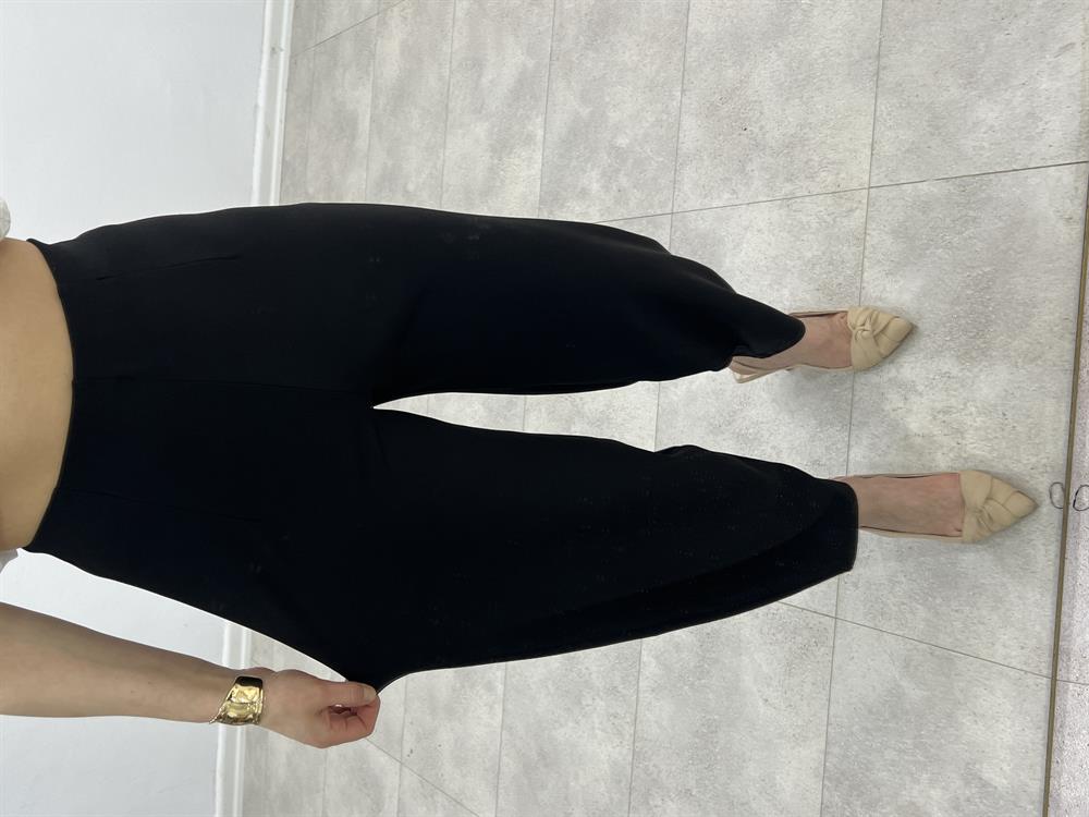 Beli̇ Lasti̇kli̇ Relax Şalvar Pantolon Si̇yah