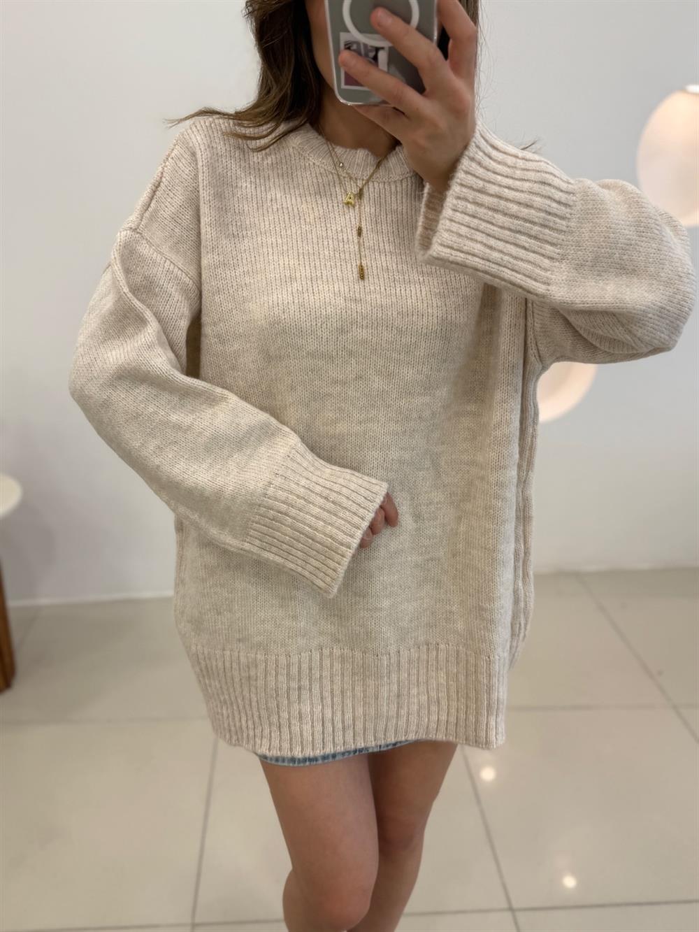 Bi̇si̇klet Yaka Taş Basi̇c Kazak