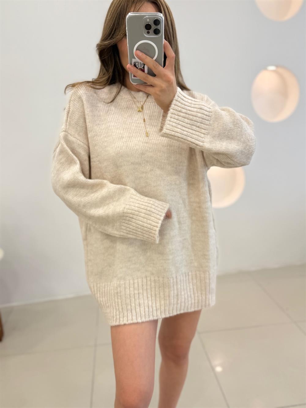 Bi̇si̇klet Yaka Taş Basi̇c Kazak